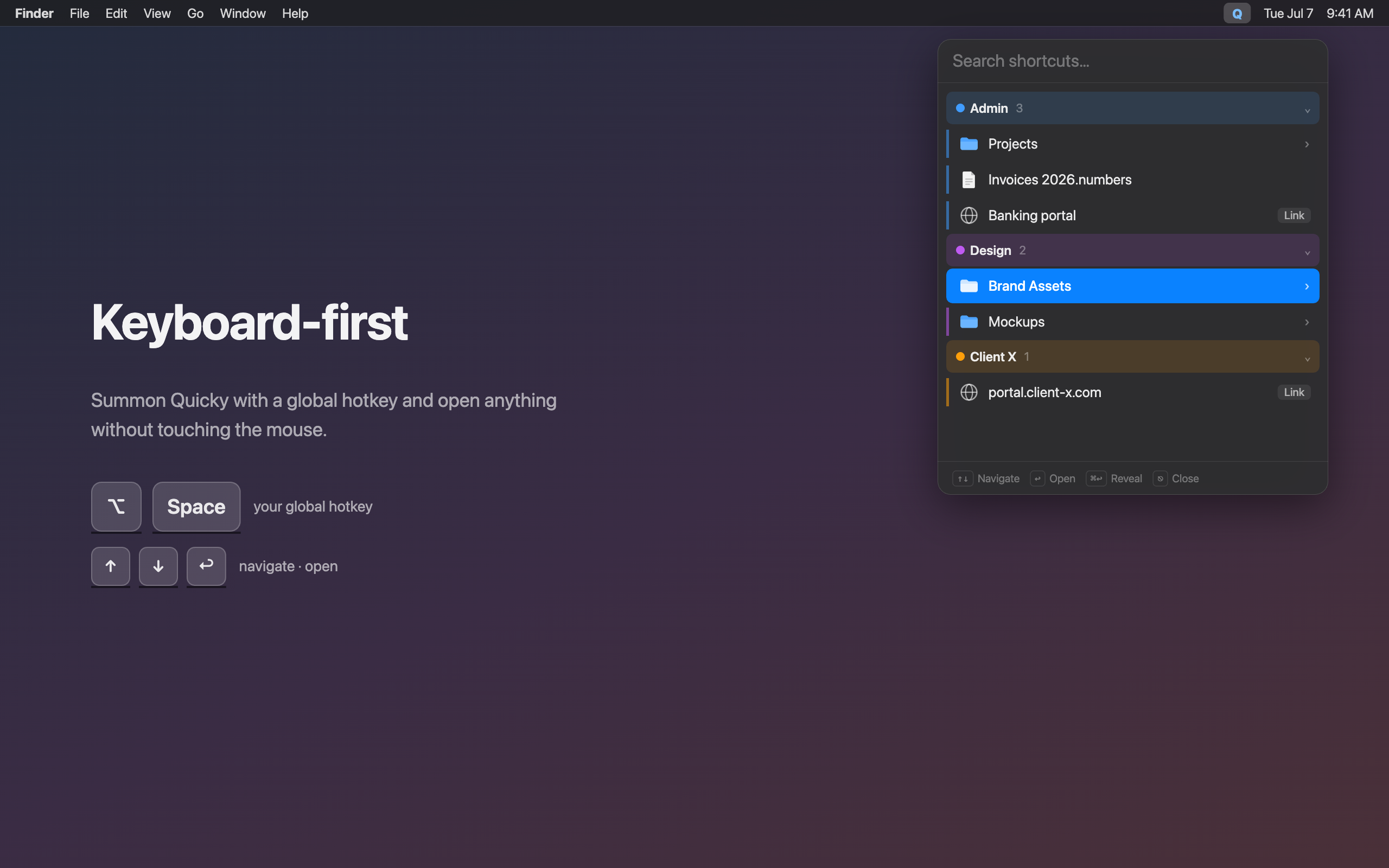 Right-click. Add to Quicky. Done.