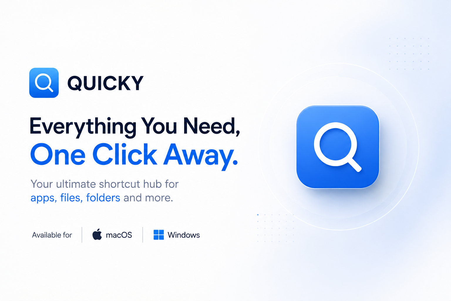 Illustration of an app launcher holding files, folders, apps and links in one place